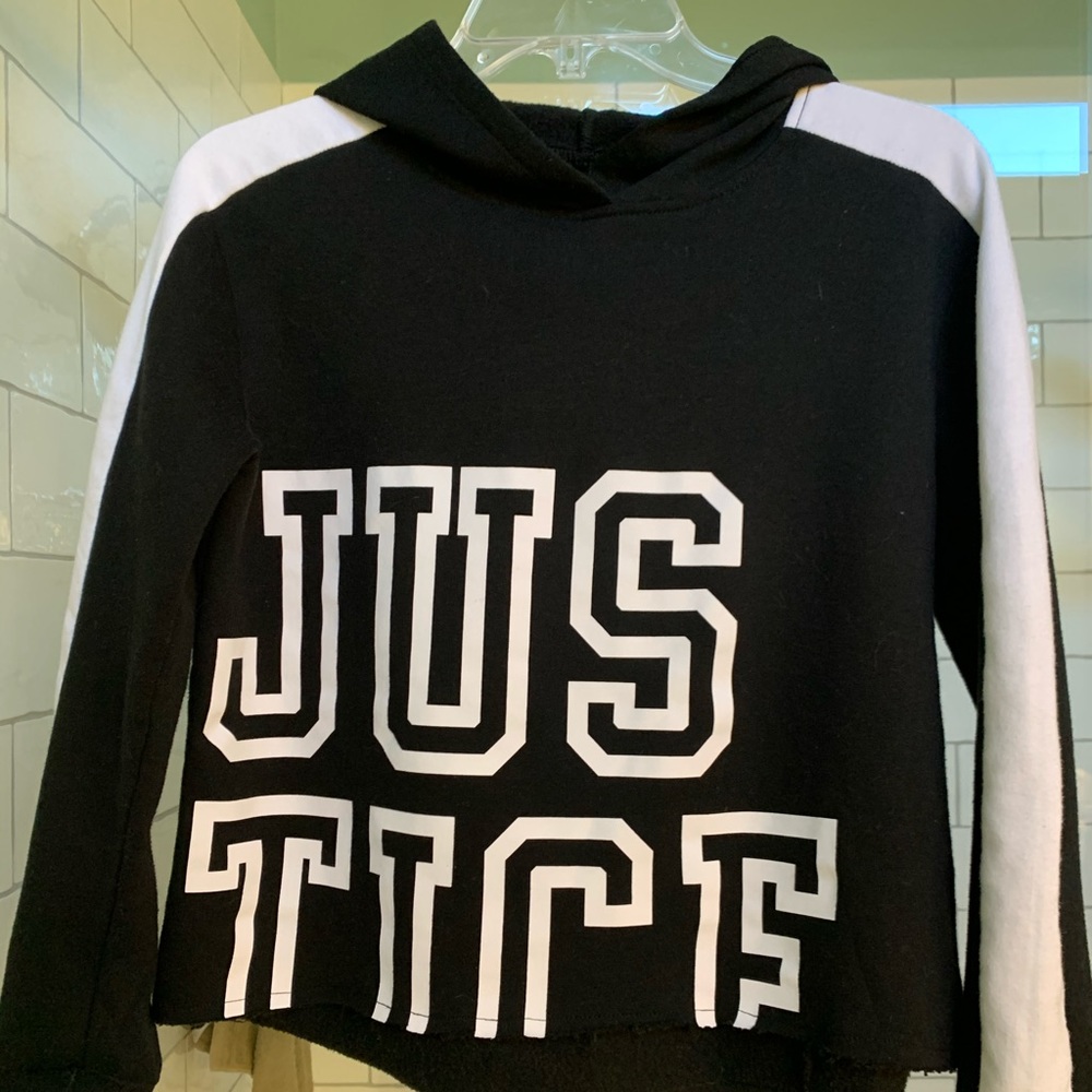 Girls Justice Black Cropped Hoodie
